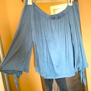 Blue off the shoulder